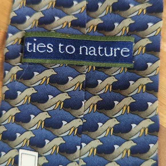 Ties‎ to Nature dolphin tie Silk - Picture 3 of 6